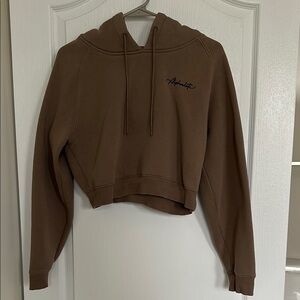 Alphalete Brown Cropped Hoodie